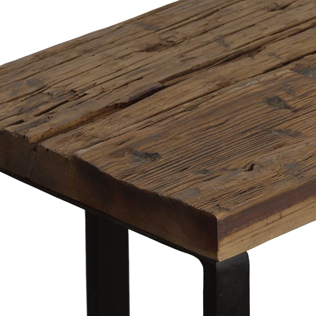 Close-Up View. A balance between rustic and modern, then union accent table features a natural recla