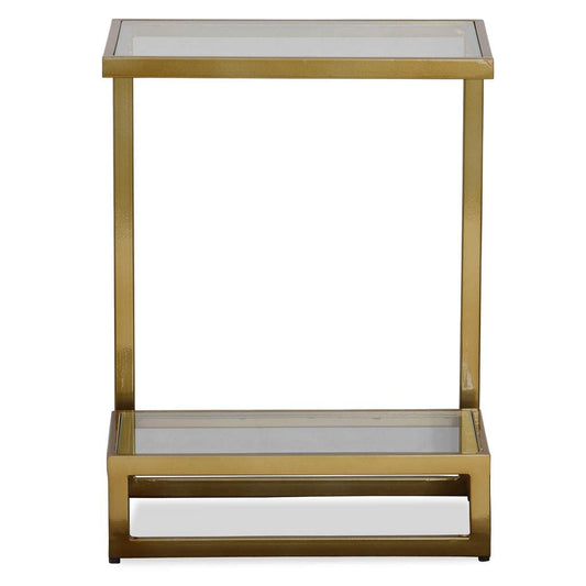 Front View. The musing accent table combines functionality and style. The streamlined iron body is f