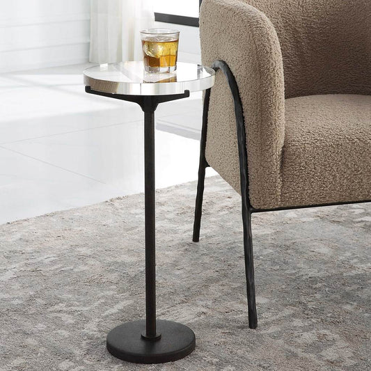 Decorative View. Inspired by classic industrial style, the Forge Accent Table is finished in a textu