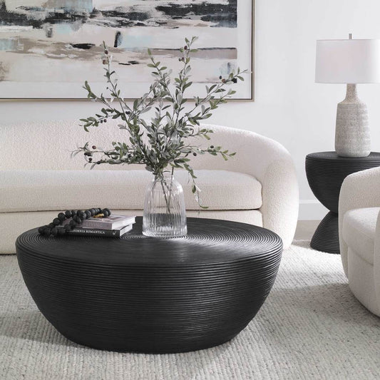 Decorative View. Crafted entirely from natural rattan, the bongo coffee table adds a touch of natura