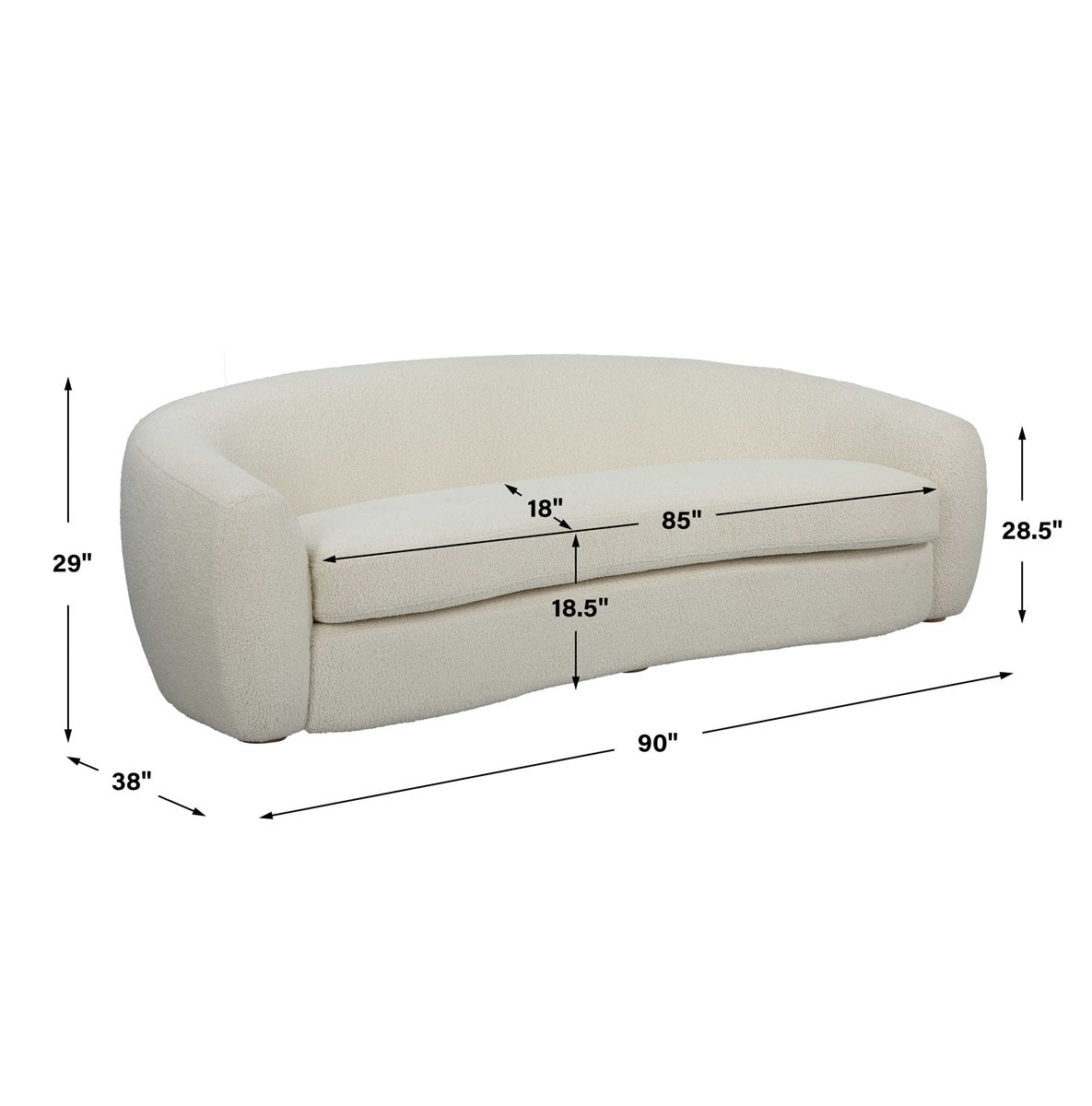 Measurement View. The Capra Sofa Draws Inspiration From Old Hollywood Glamour And The Art Deco Movem