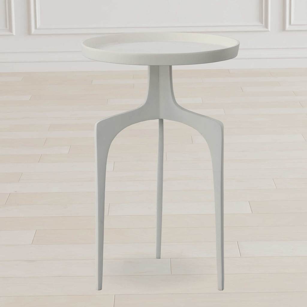 Decorative View. Providing a refreshing coastal feel, this cast aluminum accent table features a sha