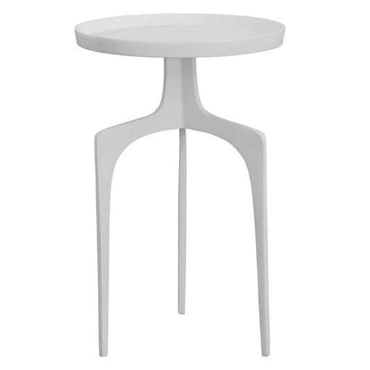 Front View. Providing a refreshing coastal feel, this cast aluminum accent table features a shapely 