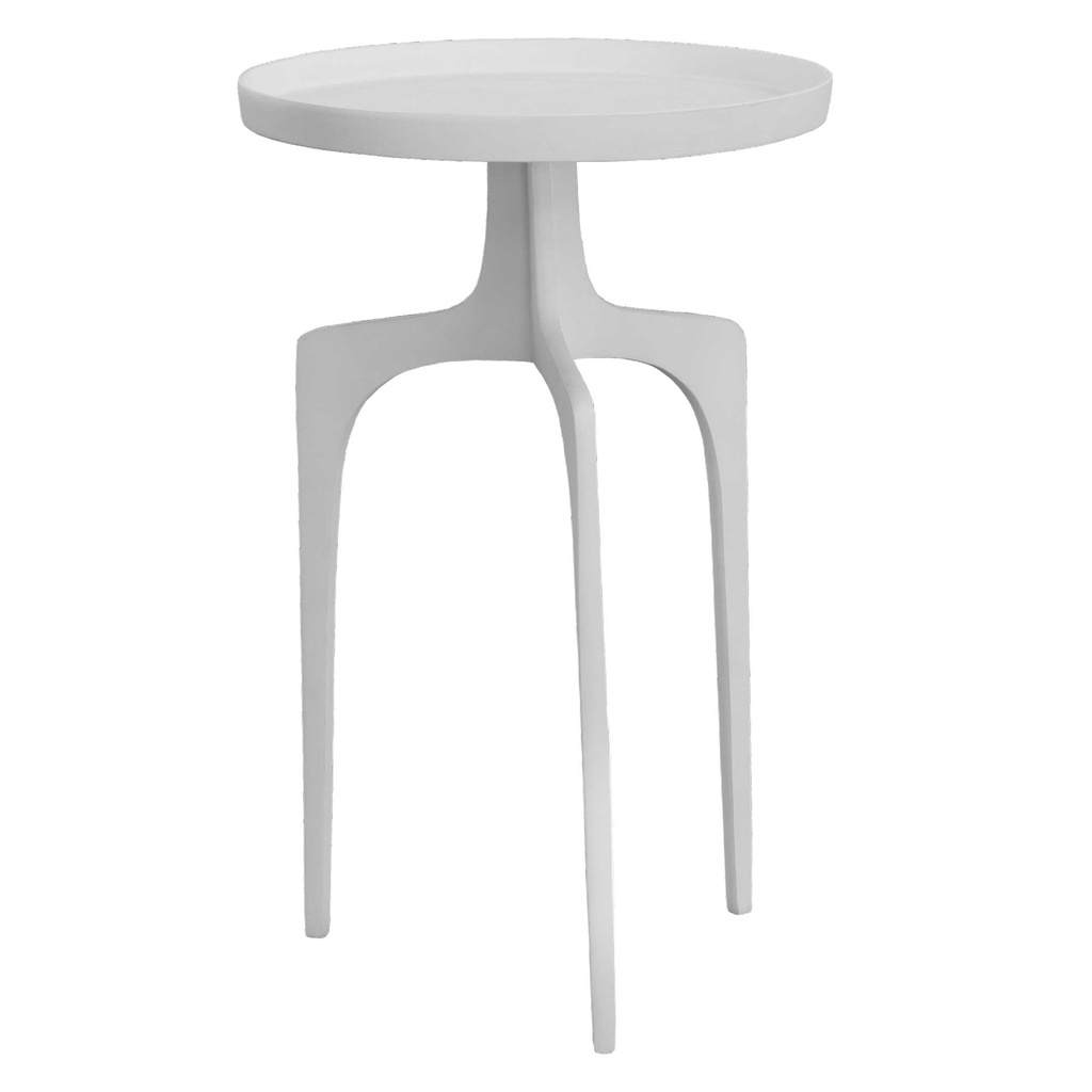 Angle View. Providing a refreshing coastal feel, this cast aluminum accent table features a shapely 