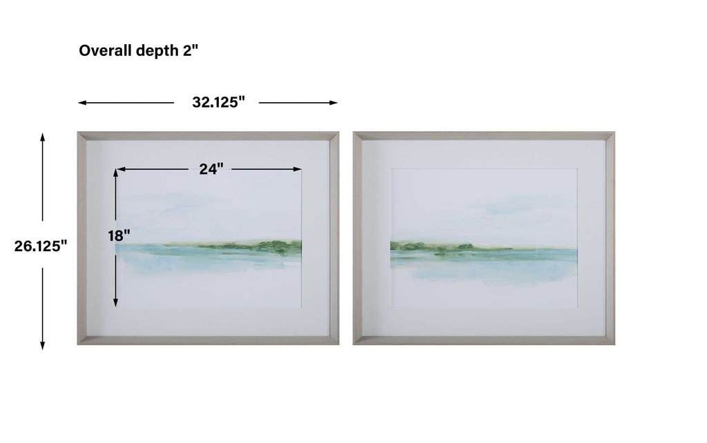 Measurement View. The Green Ribbon Coast Prints are aset of two abstract coastal landscapes that cap