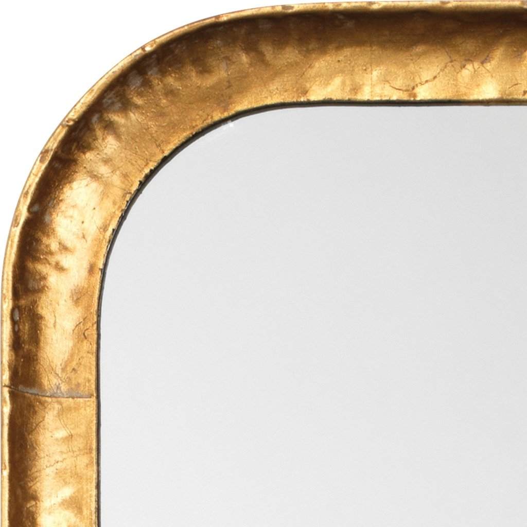 Capital Rectangle Mirror in Gold Leaf Metal Jamie Young Aura of Distinction