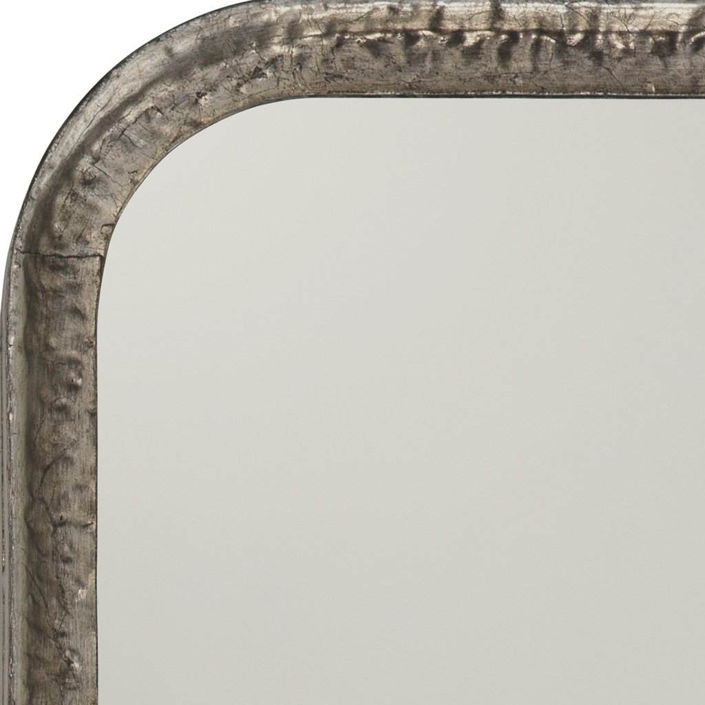 Capital Rectangle Mirror in Silver Leaf Metal Jamie Young Aura of Distinction