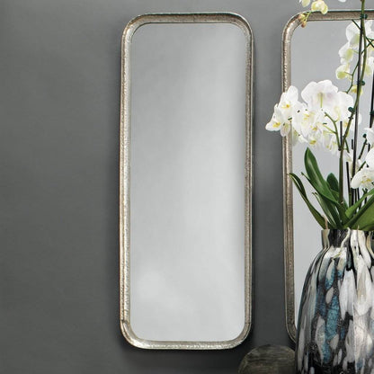 Capital Rectangle Mirror in Silver Leaf Metal Jamie Young Aura of Distinction