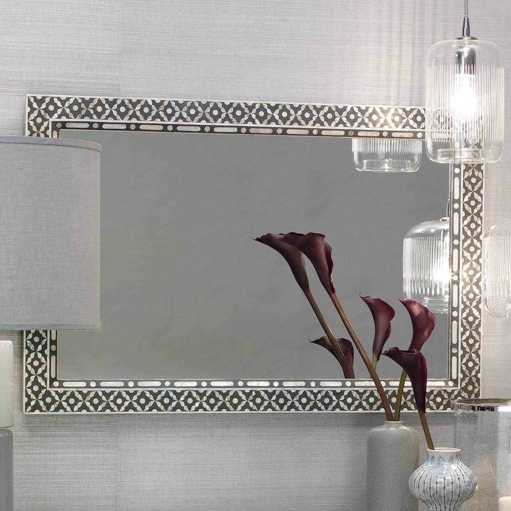 Evelyn Rectangle Mirror in Mother of Pearl Jamie Young Aura of Distinction