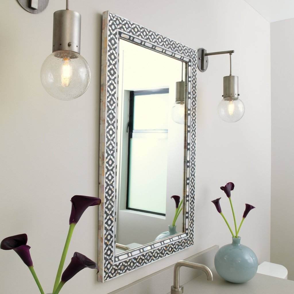 Evelyn Rectangle Mirror in Mother of Pearl Jamie Young Aura of Distinction