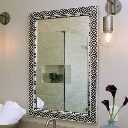 Evelyn Rectangle Mirror in Mother of Pearl Jamie Young Aura of Distinction