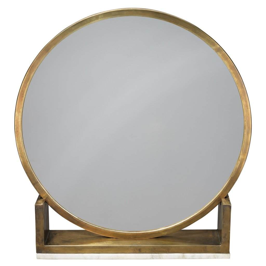 Odyssey Standing Mirror in Antique Brass Jamie Young Aura of Distinction