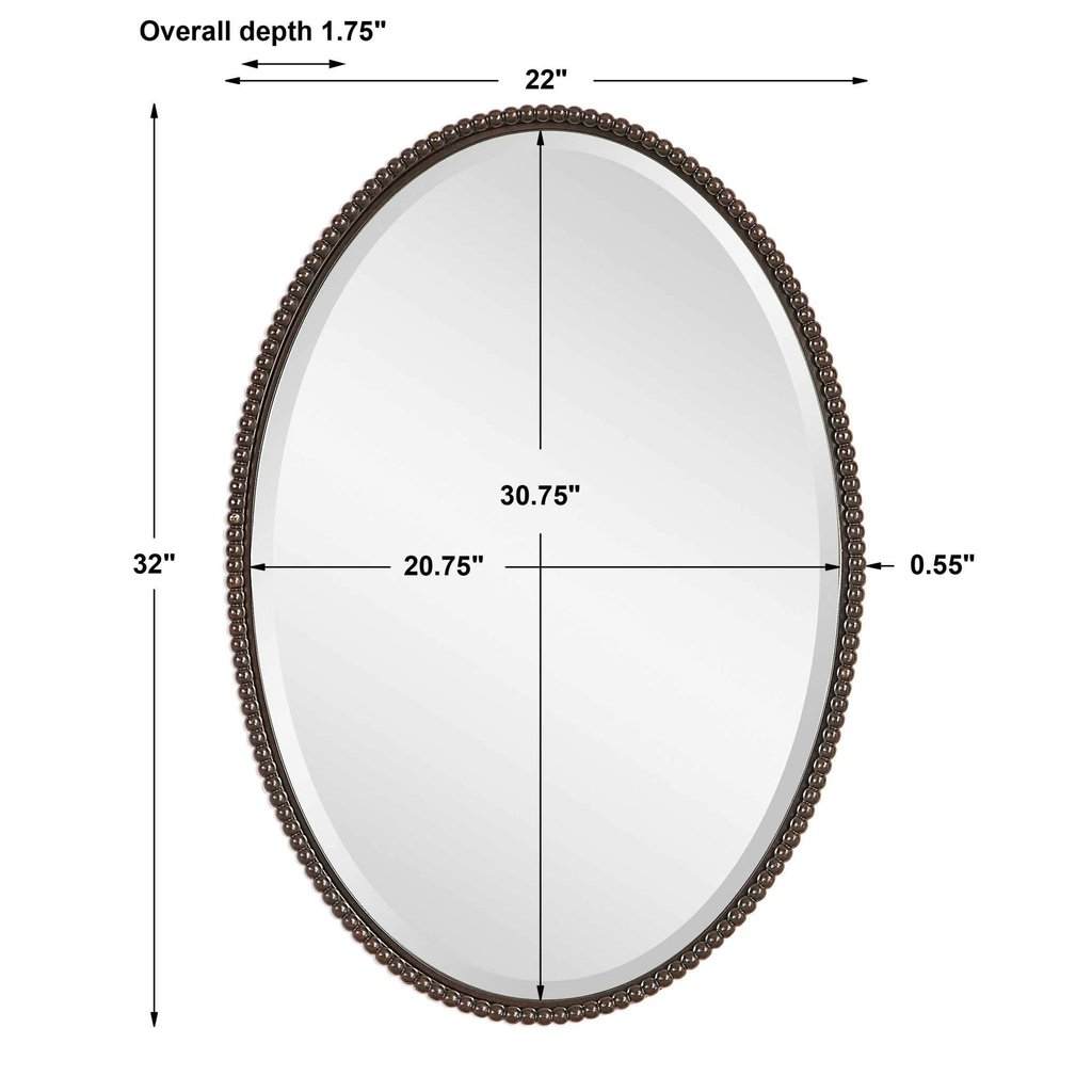 Sherise Bronze Oval Mirror Uttermost