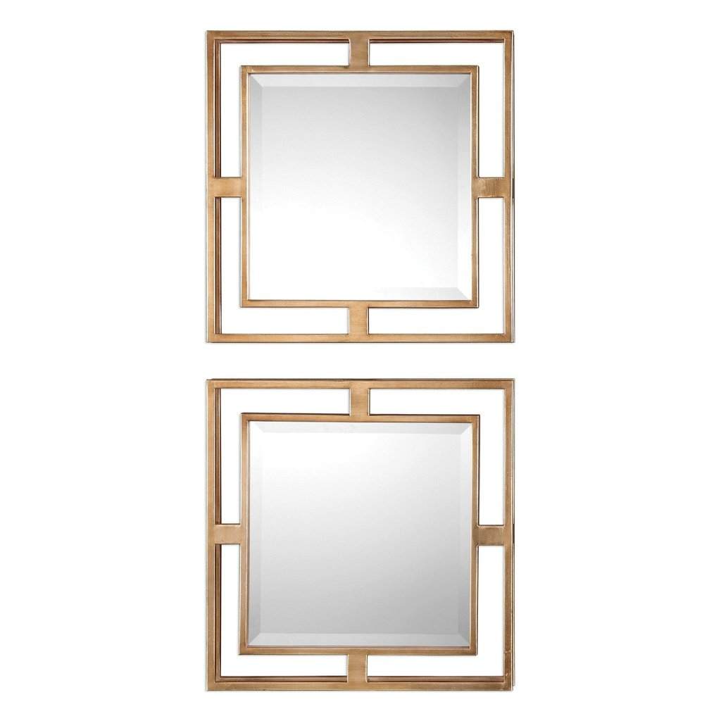 Allick Gold Square Mirrors S/ Uttermost