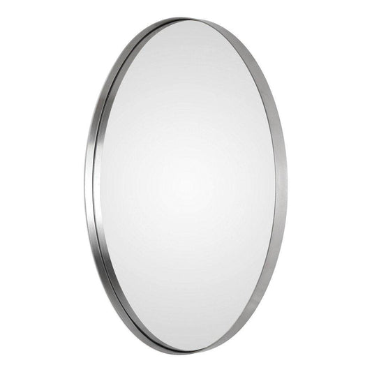 Pursley Brushed Nickel Oval Mirror Uttermost