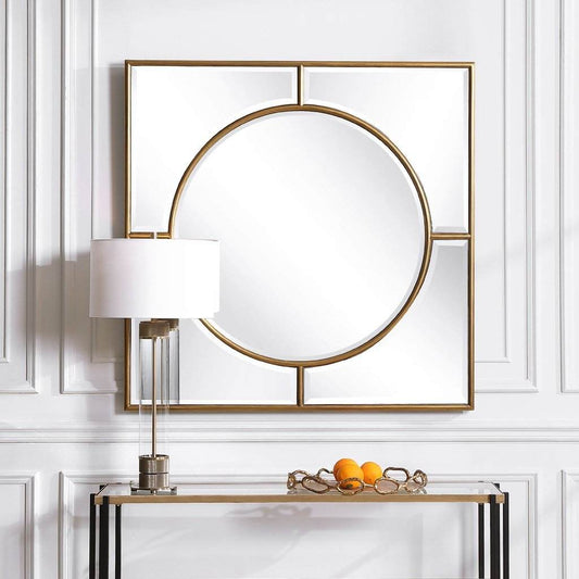 Stanford Gold Square Mirror Uttermost