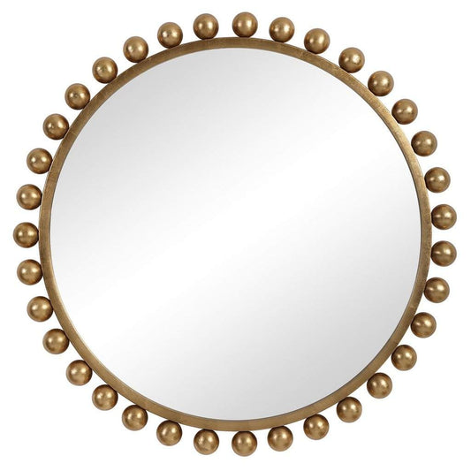 Cyra Gold Round Mirror Uttermost