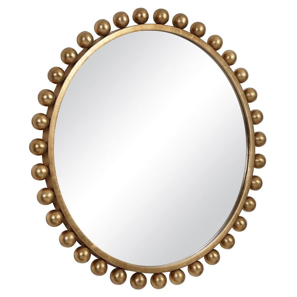 Cyra Gold Round Mirror Uttermost