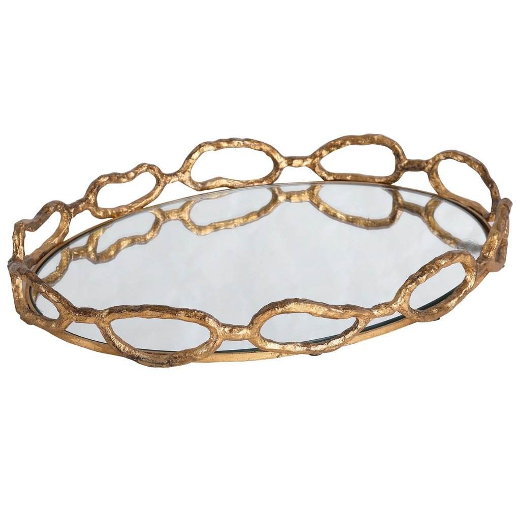 Cable Chain Mirrored Tray Uttermost
