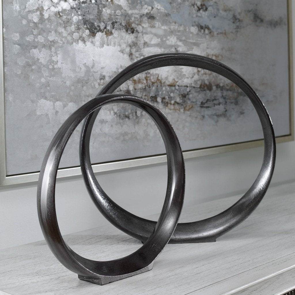 Orbits Black Ring Sculptures, Set Uttermost