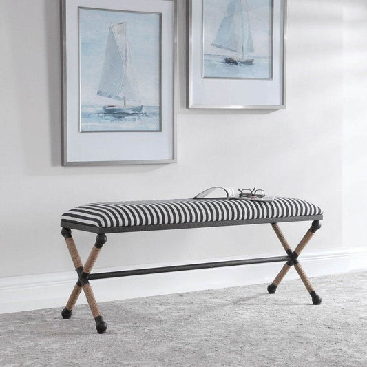 Braddock Striped Bench Uttermost