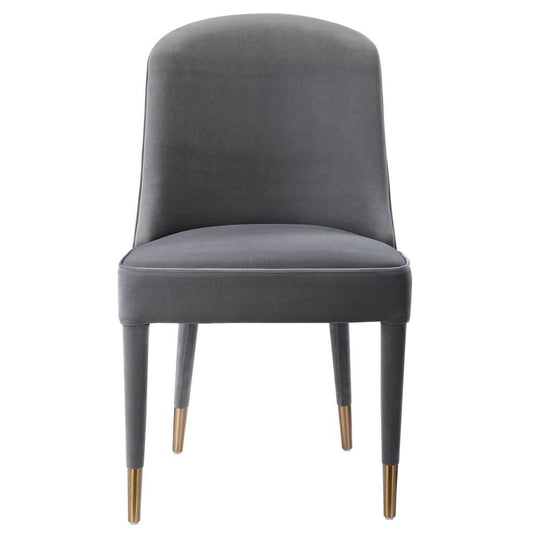 Brie Armless Chair, Gray, Set Uttermost