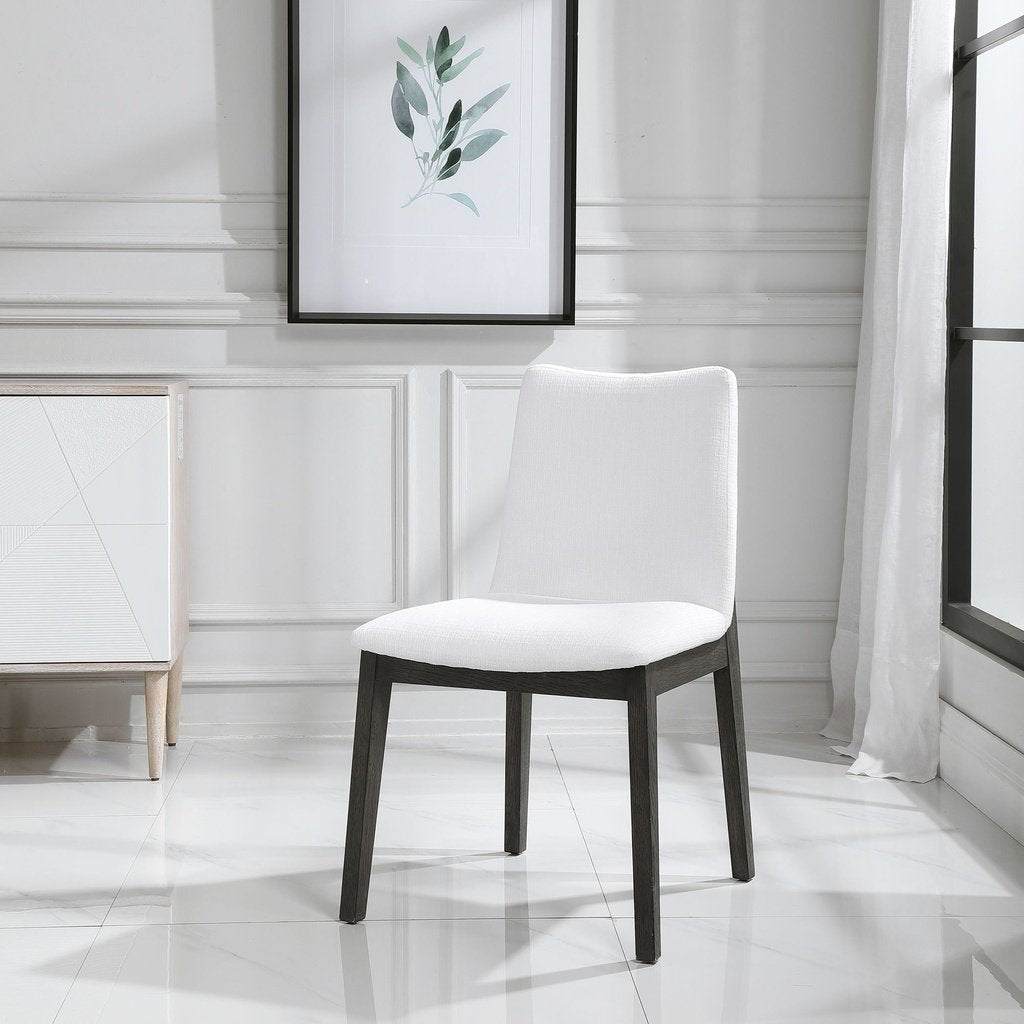 Delano White Armless Chair, Set Uttermost