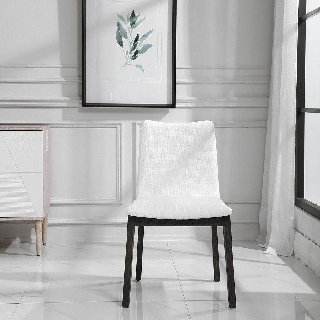 Delano White Armless Chair, Set Uttermost