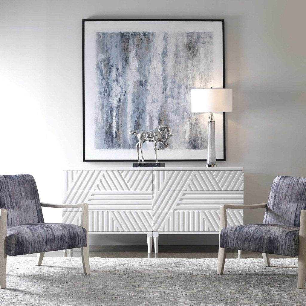 Watercolor Gray Chenille Accent Chair Uttermost