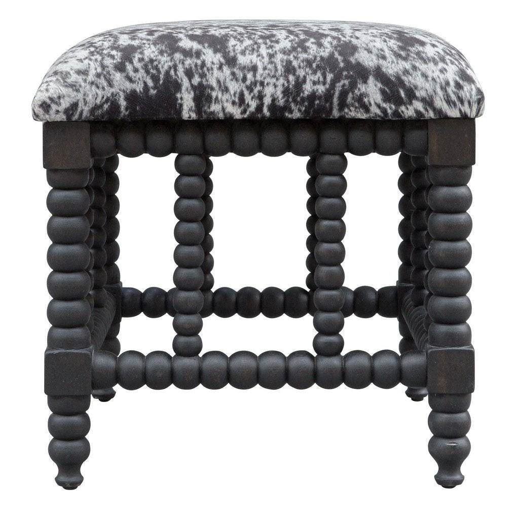 Rancho Faux Cow Hide Small Bench Uttermost