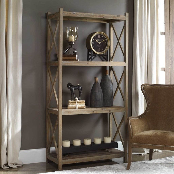 Stratford Reclaimed Wood Etagere Uttermost