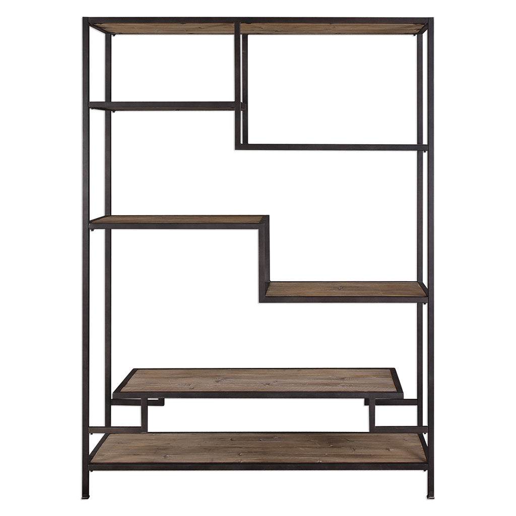 Front View. The Sherwin Industrial Etagere features a six-shelf design that offers fun display optio