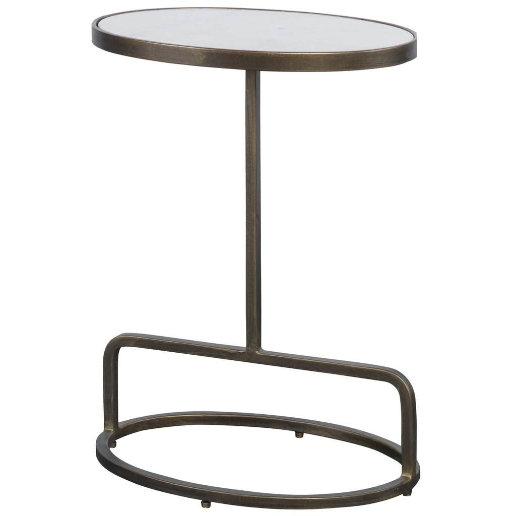 Jessenia White Marble Accent Table Uttermost
