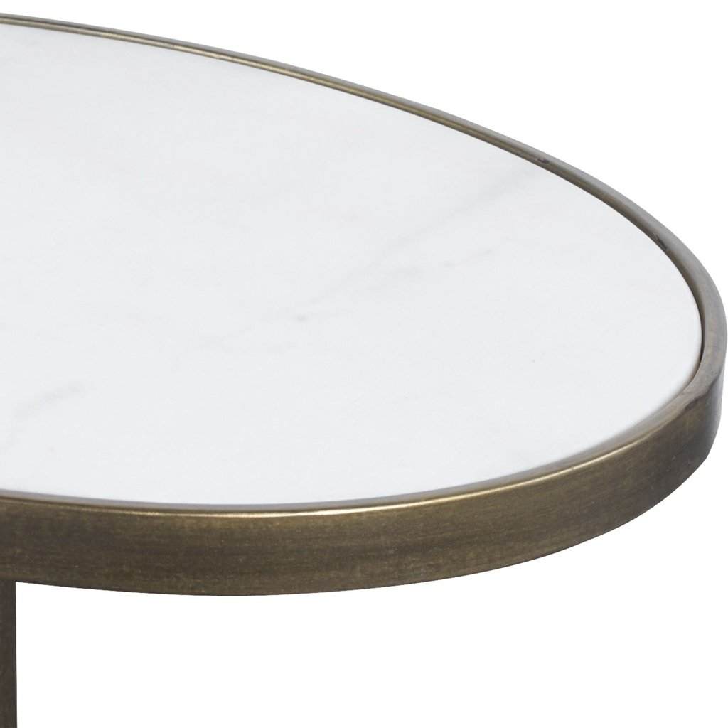 Jessenia White Marble Accent Table Uttermost