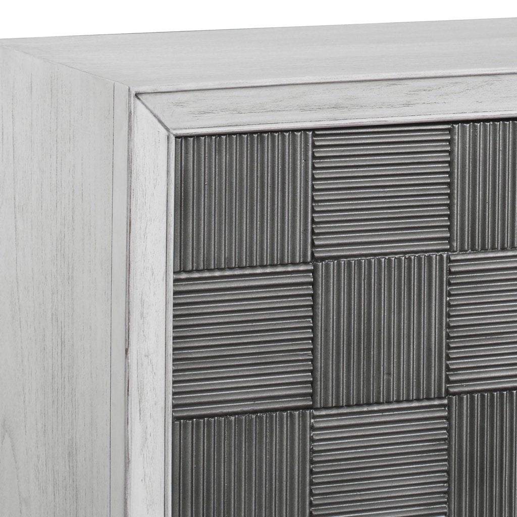 Checkerboard Door Gray Cabinet Uttermost