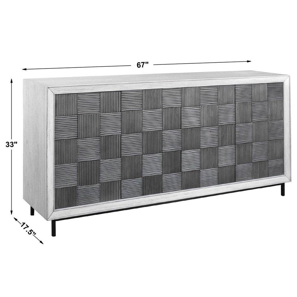 Checkerboard Door Gray Cabinet Uttermost