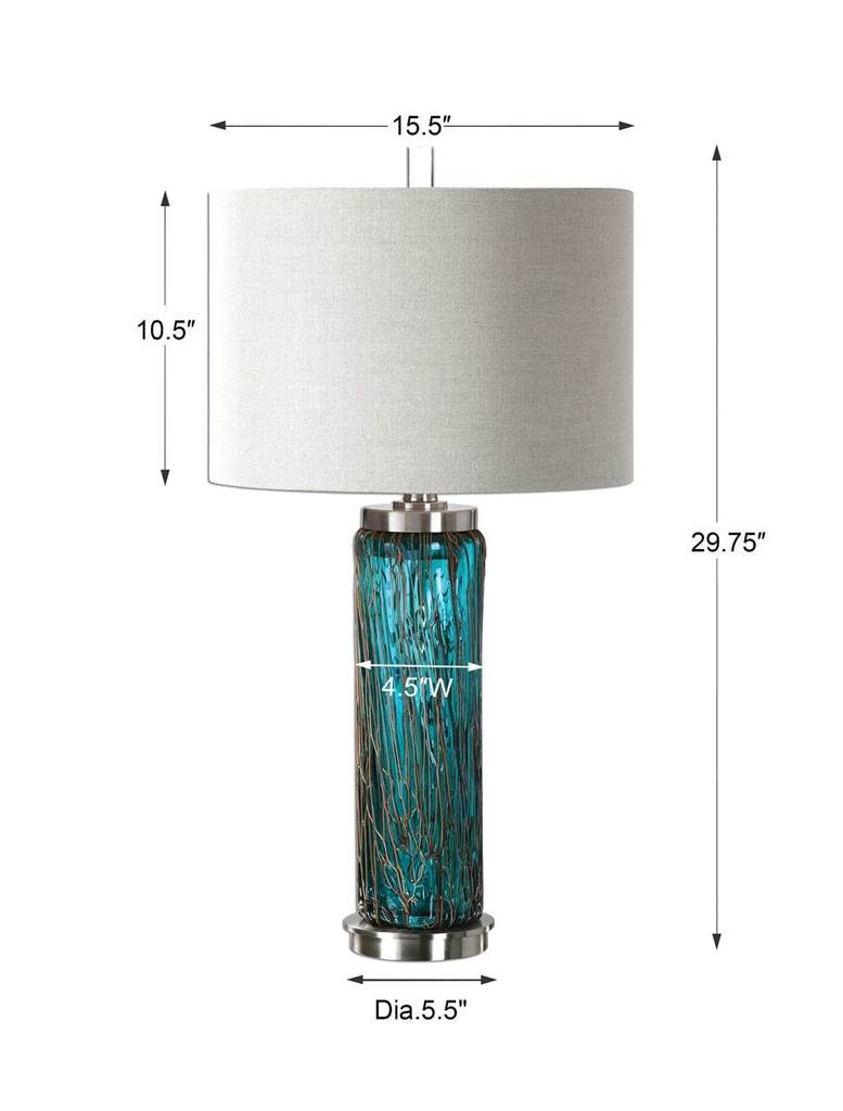 Almanzora Blue Glass Lamp Uttermost